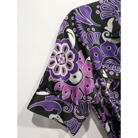 Banana Republic Retro Mod Print Short Sleeve Belted Button Front Shirt Dress, 2 - Picture 4 of 12